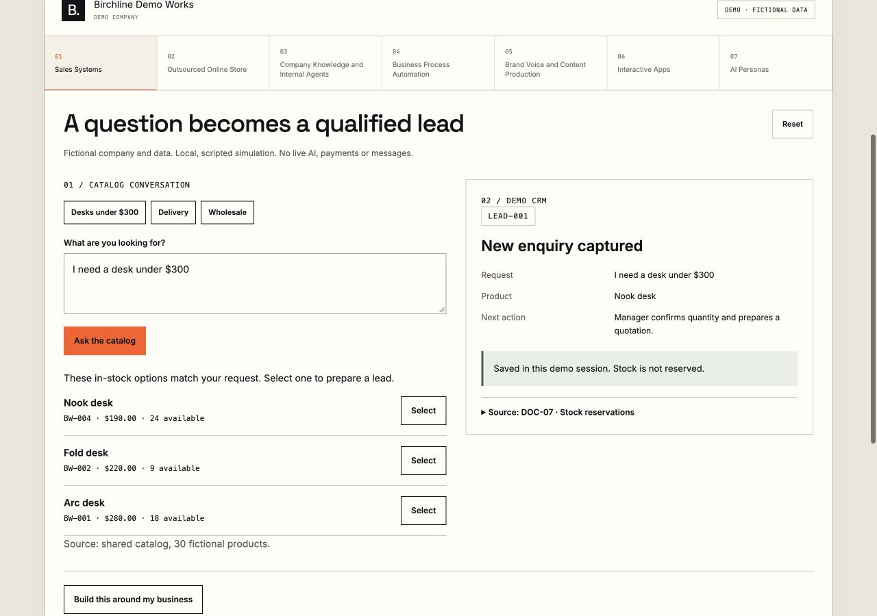 Sales demo